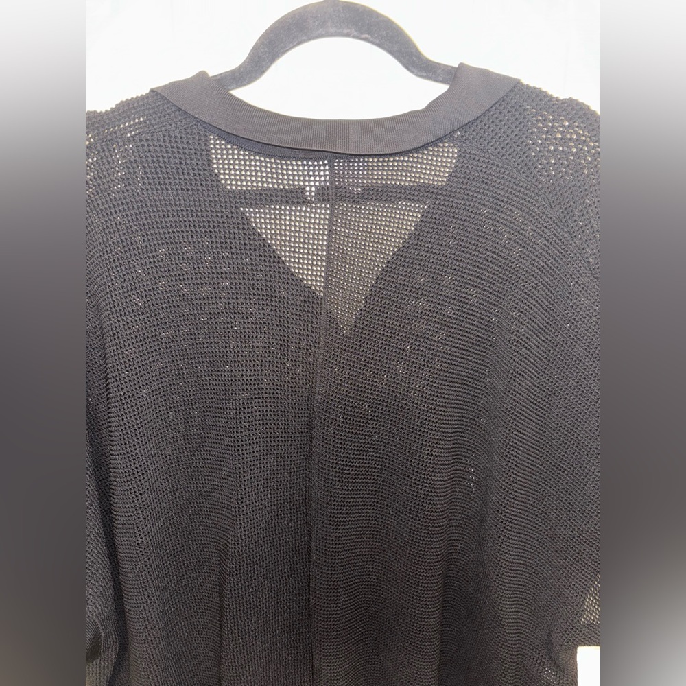Cinq à Sept Mesh Pullover Black Coverup Oversized Shirt Black Size M/L - Picture 8 of 9
